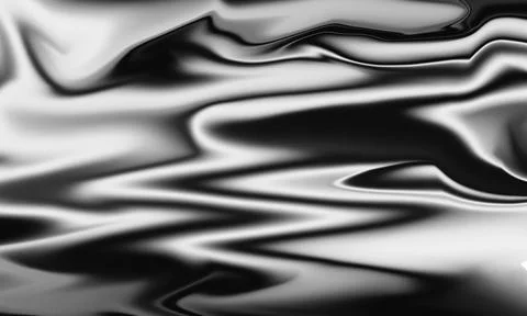 Flowing liquid metal texture creating abstract chrome waves and ripples Stock Illustration