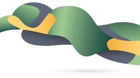Flowing, liquid wavy shape, colorful gradient banner for advertising. Vector Stock Illustration