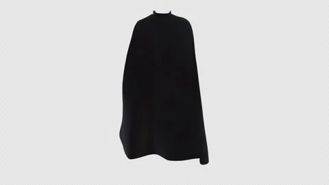 Flowing Long Black Superhero Cape With Alpha Channel 스톡 동영상 343882126