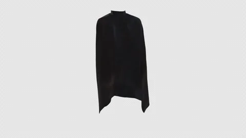 Flowing Long Black Superhero Cape With Alpha Channel 스톡 동영상 343882128