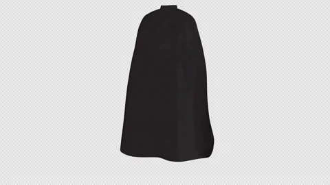 Flowing Long Black Superhero Cape With Alpha Channel Видео 343882131