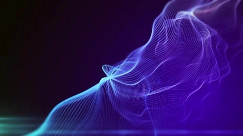 Flowing lovely digital abstract lines Stock Footage 342196737