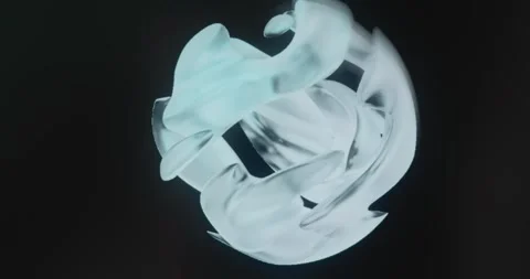 Flowing material forming a sphere, abstract digital art Video stock 313492070