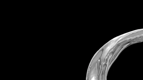 Flowing metal background - liquid bright metal isolated on black (FULL HD) Video stock 78614079