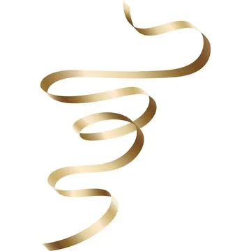 Flowing Metallic Gold Ribbon Vector Illustration for Elegant Decorative Desig Stock Illustration