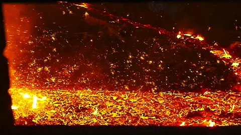 Flowing molten metal Stock Footage 55331992
