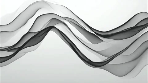 Flowing Monochrome Waveforms: A Minimalist Meditative Backdrop Stock Footage 286980319