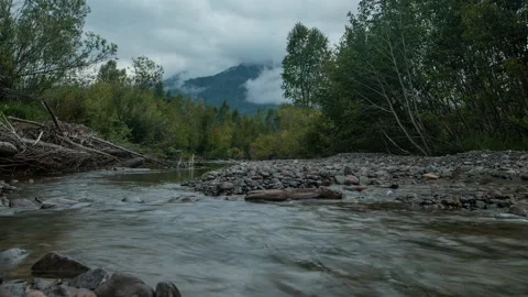 Flowing mountain river Stock Footage 154809380