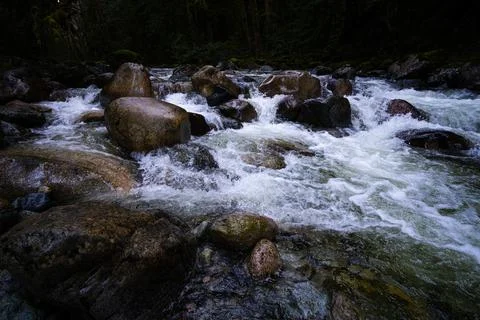 Flowing Mountain River Stock Photos