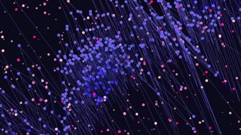 Flowing Multi-Color Point Data Stream Network Stock Footage 329894102