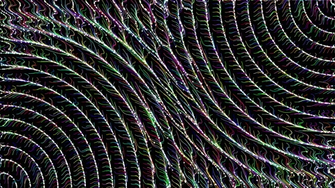Flowing multicolored particles on black background. Stock Footage 226955702