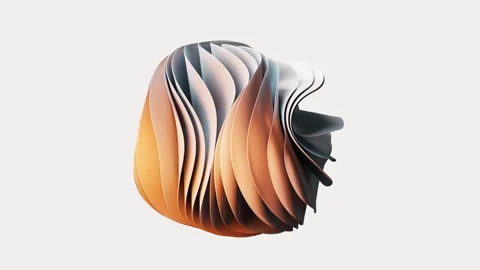 Flowing multilayer cloth background, 3d rendering. Stock Footage 346734602