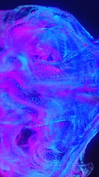 Flowing neon cloud of pink and blue particles creating a soft, fluid, futur.. イラスト素材