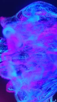 Flowing neon cloud of pink and blue particles creating a soft, fluid, futur.. Stock Illustration