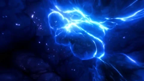 Flowing neon fire, smoke, wisp in fluid waves. 3D render. Abstract energy Stock Footage 233566385
