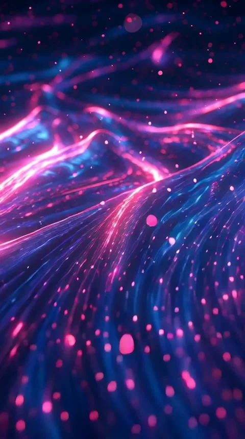 Flowing Neon Paint Waves in Blue and Violet Colors Stock Footage 312309998