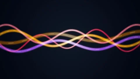 Flowing Neon Wavy Line Loop - Energetic Colorful Dark Motion Backdrop 스톡 동영상 341568225