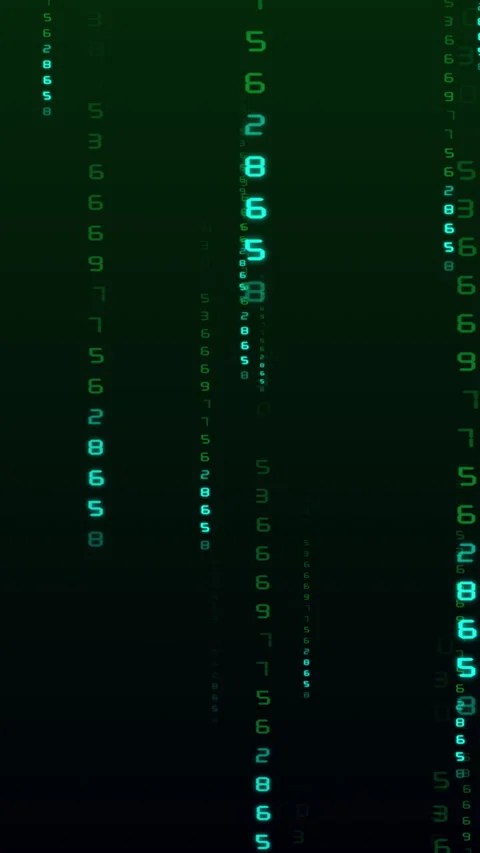 Flowing numbers and matrix data animation on black background. Computer code Stock Footage 329865651
