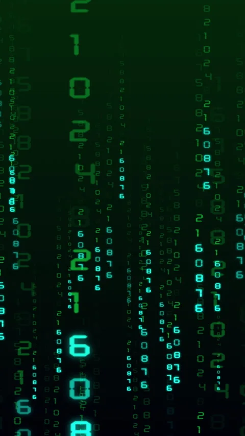 Flowing numbers and matrix data animation on black background. Computer code Stock-Footage 329865859