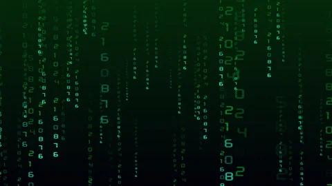 Flowing numbers and matrix data animation on black background. Computer code Stock Footage 329866054
