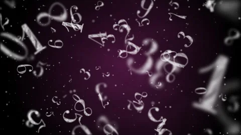 Flowing numbers on dark purple background. Looped animation of flying numbers. Stock Footage 280502871