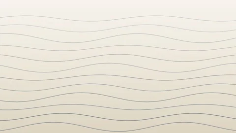 Flowing Ocean Line-Art Waves in Muted Blue and Sand with minimal 4K Loop Vídeos de archivo 346126302
