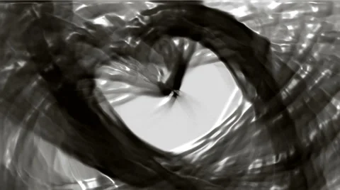 Flowing oil stream and swirl black plastic curve liquid. Stock Footage