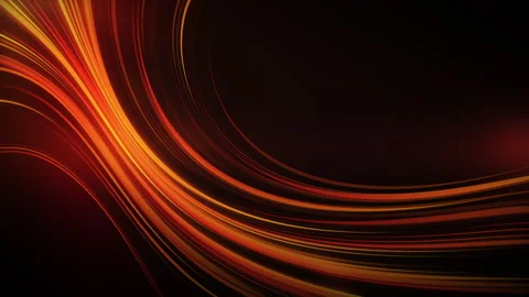 Flowing orange light lines creating energy abstract background Stock Footage 329054917