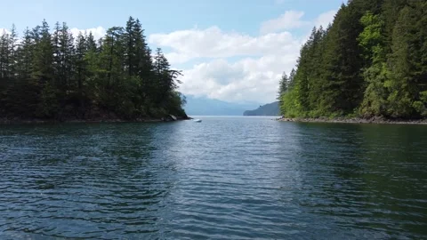 Flowing Over Harrison Lake Between Islands Stock Footage 196121504