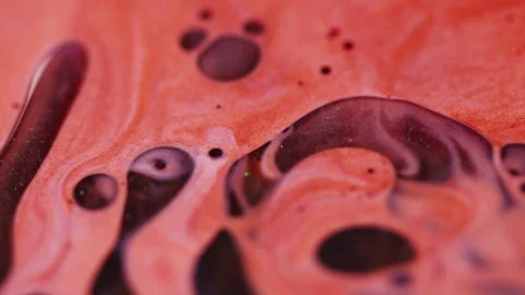 Flowing paint glitter mix paint water abstract art Video stock 327085441