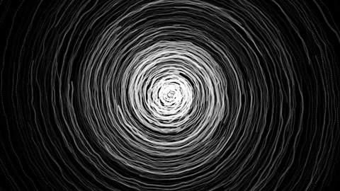 Flowing particle concentric circle lines for communication and data connecting. 스톡 동영상 334026787