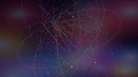 Flowing Particle Line Network Loop - Colorful Intricate Data Tech Backdrop 動画素材 341792627