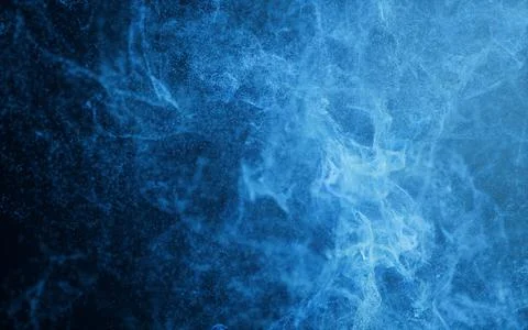 Flowing particles with smoke shape, 3d rendering. Illustrazione stock
