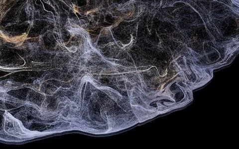 Flowing particles, wave pattern background, 3d rendering. Stock Illustration