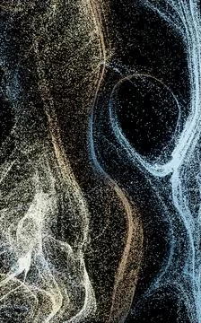 Flowing particles, wave pattern background, 3d rendering. Stock Illustration