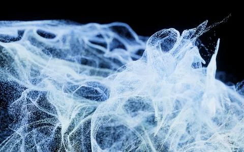 Flowing particles, wave pattern background, 3d rendering. 스톡 일러스트