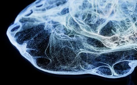 Flowing particles, wave pattern background, 3d rendering. Stock Illustration