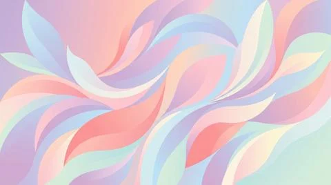 Flowing pastel leaf shapes for elegant branding and textures. Stock Illustration
