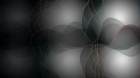 Flowing Pastel Line Loop - Elegant Dark Gray Abstract Motion Backdrop 스톡 동영상 341564315