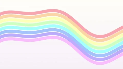 Flowing pastel rainbow parallel stripes waving like a ribbon Stock-Footage 348619921