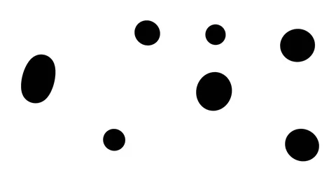 Flowing pattern of abstract graphic silhouettes. Smooth sphere objects movement. Stock Footage 126669668