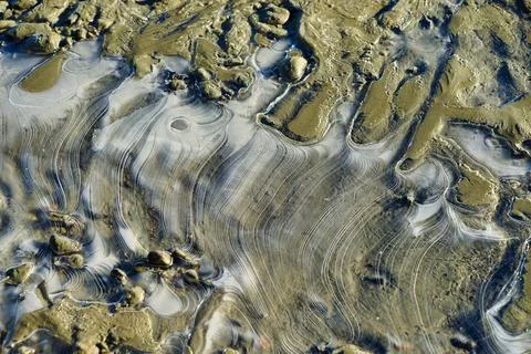 Flowing pattern. River water passes through the stone to form a silky pattern. Foto stock