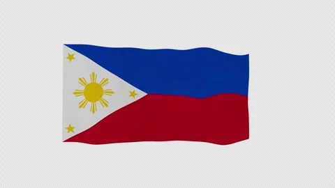 Flowing Philippines National Flag Undulating Isolated Motion Vidéo 342390863