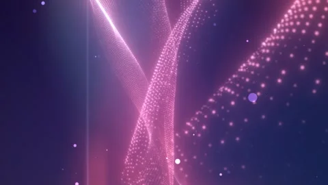 Flowing pink digital wave made of glowing particles Stock Footage 326446967
