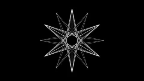 Flowing polygonal star shape HUD element. Plexus style connecting lines and.. Stock Illustration