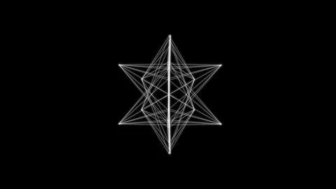 Flowing polygonal star shape HUD element. Plexus style connecting lines and.. Stock Illustration