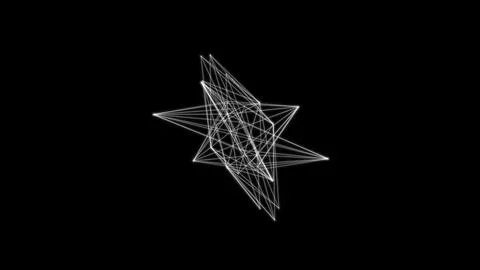Flowing polygonal star shape HUD element. Plexus style connecting lines and.. Stock Illustration