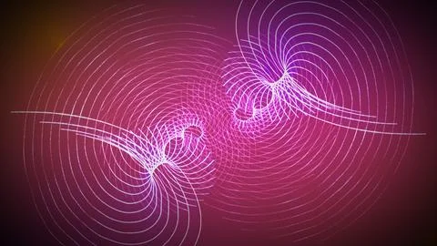 Flowing purple blue abstract waves glowing particles dark background 스톡 일러스트