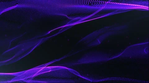 Flowing purple neon wave made of glowing particles and lines Stock Footage 329220603