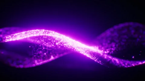 Flowing purple wave particles background, 3d rendering. Stock Footage 341305910